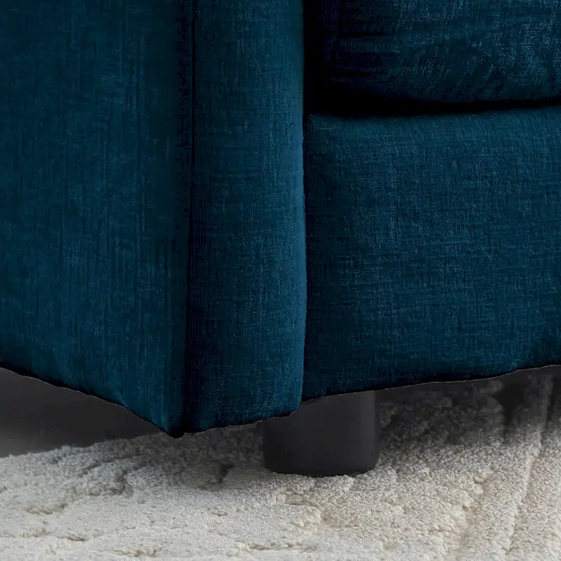 5-Piece Modular Chenille Upholstered L-Shaped Sectional Sofa with Ottoman