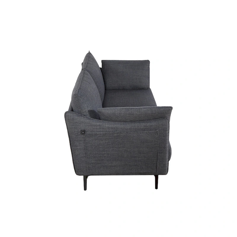Christopher Knight Home - 2.5-Seater Sofa with USB Charging Port & Metal Legs