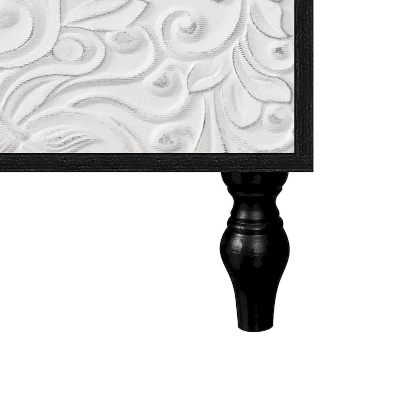 Lily Carved Flower Door Large Storage Sideboard Cabinet with Shelves by GDFStudio