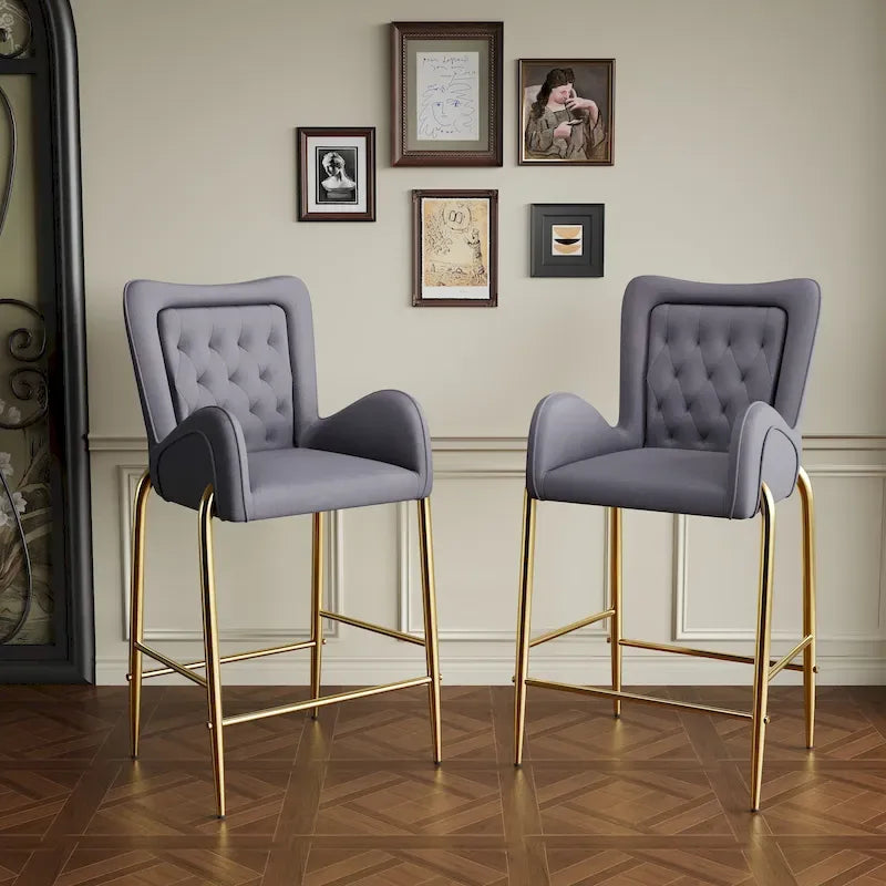 Christopher Knight Home - Jasars Modern Upholstered Velvet Counter Stool with Metal Frame