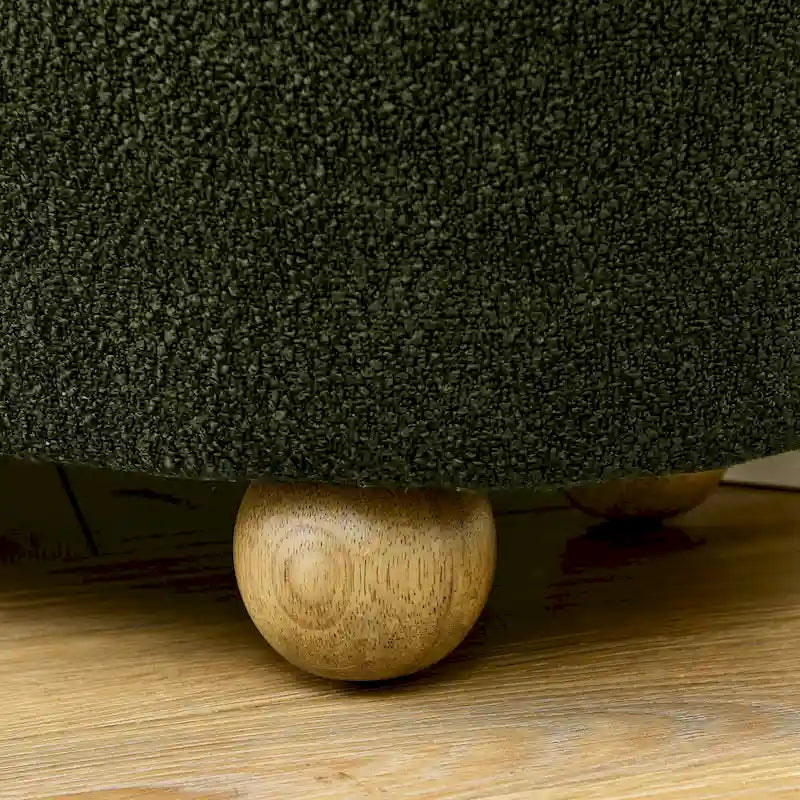 GDFStudio - Clara Upholstered Storage Ottoman Bench with Sturdy Oval Wood Legs