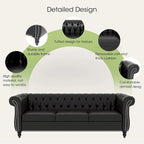 Naro Mid-Century 84 Modern 3 Seater Chesterfield Sofa Couches by Christopher Knight Home