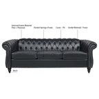 Naro Mid-Century 84 Modern 3 Seater Chesterfield Sofa Couches by Christopher Knight Home