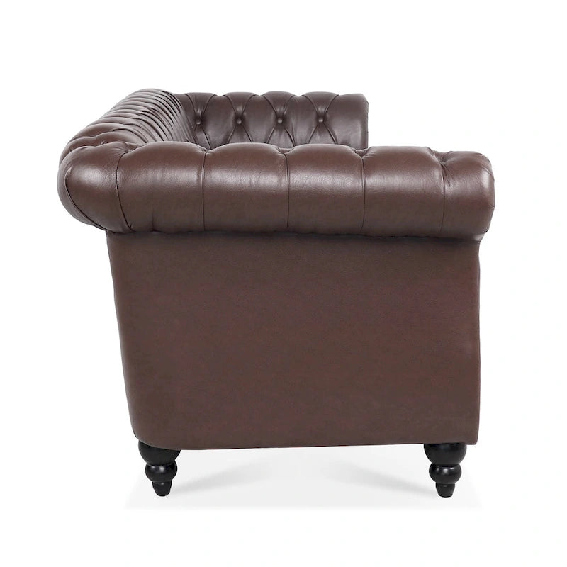 Naro Mid-Century 84 Modern 3 Seater Chesterfield Sofa Couches by Christopher Knight Home