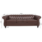 Naro Mid-Century 84 Modern 3 Seater Chesterfield Sofa Couches by Christopher Knight Home