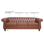 Naro Mid-Century 84 Modern 3 Seater Chesterfield Sofa Couches by Christopher Knight Home