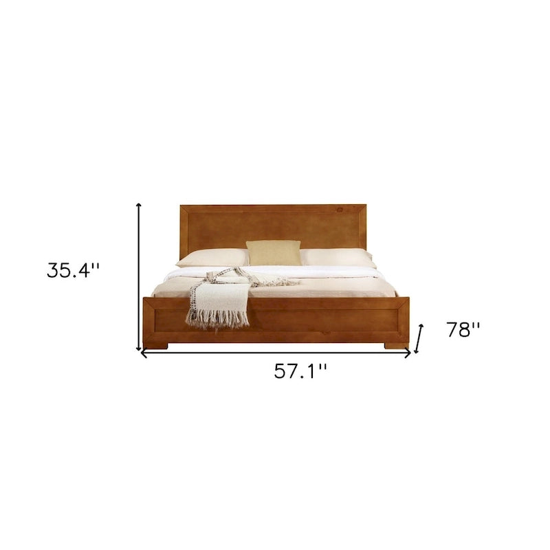 HomeRoots Oak Wood Full Bed Frame