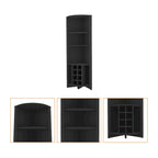 HomeRoots 71 Black Wood Corner Bar Cabinet