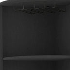 HomeRoots 71 Black Wood Corner Bar Cabinet