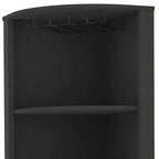 HomeRoots 71 Black Wood Corner Bar Cabinet