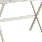 HomeRoots 34 Antiqued White Wood Flip Top Desk