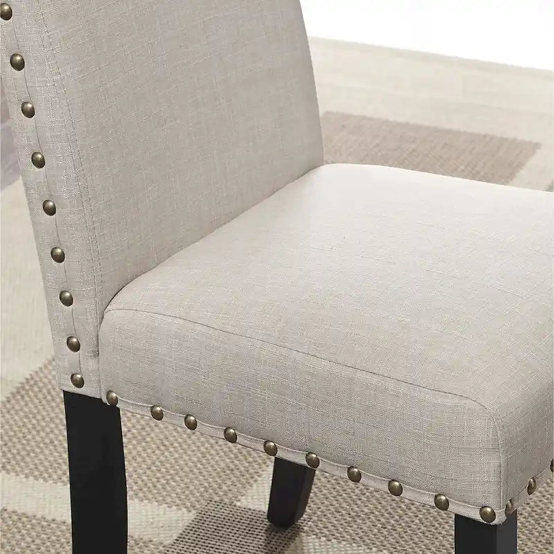 Home Dining Table and Chairs Set Vintage Dining Table and Chairs Set with Brass Nailhead Trim Chairs for Kitchen Dining Room