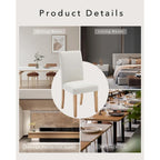 Modern Fabric Dining Chair Set of 4, Upholstered Kitchen Chair with Curved Backrest Wood Legs