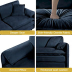 2-Piece 75.59 Chenille Cloud Loveseat Sofa Set with Deep Seat and 4 Pillows