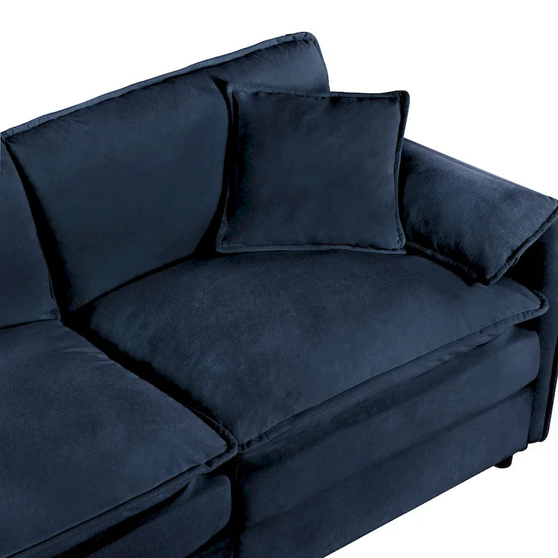 2-Piece 75.59 Chenille Cloud Loveseat Sofa Set with Deep Seat and 4 Pillows