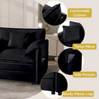 2-Piece 75.59 Chenille Cloud Loveseat Sofa Set with Deep Seat and 4 Pillows