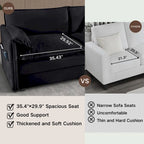 2-Piece 75.59 Chenille Cloud Loveseat Sofa Set with Deep Seat and 4 Pillows