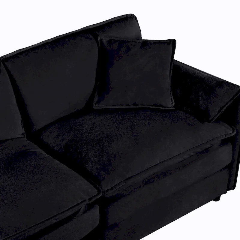 2-Piece 75.59 Chenille Cloud Loveseat Sofa Set with Deep Seat and 4 Pillows
