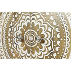 Wood Floral Intricately Carved 1 Shelf and 2 Doors Room Cabinet - Brown