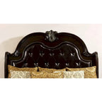 Etane Traditional Solid Wood Sleigh Bed with Tufted Leatherette Headboard