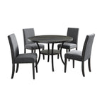 Mid-Century Modern Dining Table and Chair Sets Farmhouse Kitchen Dining Table Sets with Brass Nailheads and Metal Legs
