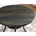 Mid-Century Modern Dining Table and Chair Sets Farmhouse Kitchen Dining Table Sets with Brass Nailheads and Metal Legs