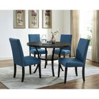 Mid-Century Modern Dining Table and Chair Sets Farmhouse Kitchen Dining Table Sets with Brass Nailheads and Metal Legs