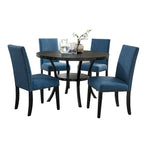 Mid-Century Modern Dining Table and Chair Sets Farmhouse Kitchen Dining Table Sets with Brass Nailheads and Metal Legs