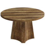 47 Industrial Round Dining Table with Pedestal for 4-6 People
