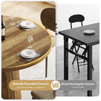 47 Industrial Round Dining Table with Pedestal for 4-6 People