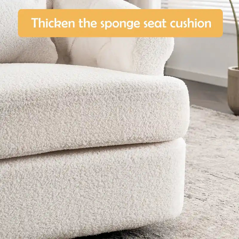 Velvet Swivel Chair with Ottoman