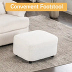 Velvet Swivel Chair with Ottoman