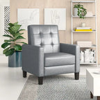 Roomfitters 26.75 Wide Manual Club Recliner with Rolled Arms and Plush Cushioning for Ultimate Comfort, Dark Grey
