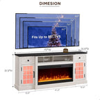 Farmhouse Fireplace TV Stand for 80 Inch TV, Entertainment Center