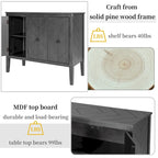 Vintage Accent Storage Cabinet with Adjustable Shelf, Solid Wood Sideboard Console Table Sofa Table
