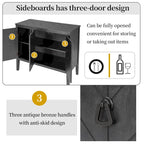 Vintage Accent Storage Cabinet with Adjustable Shelf, Solid Wood Sideboard Console Table Sofa Table