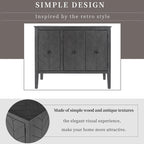 Vintage Accent Storage Cabinet with Adjustable Shelf, Solid Wood Sideboard Console Table Sofa Table