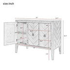 Vintage Accent Storage Cabinet with Adjustable Shelf, Solid Wood Sideboard Console Table Sofa Table