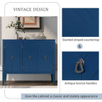 Vintage Accent Storage Cabinet with Adjustable Shelf, Solid Wood Sideboard Console Table Sofa Table