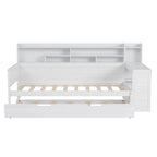 Twin Daybed with Shelves, Trundle & Desk