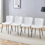 Classic Dining Chair Set of 4, Kitchen Armless Side Chair, Interior Decoration Chair with Metal Legs for Dining Room