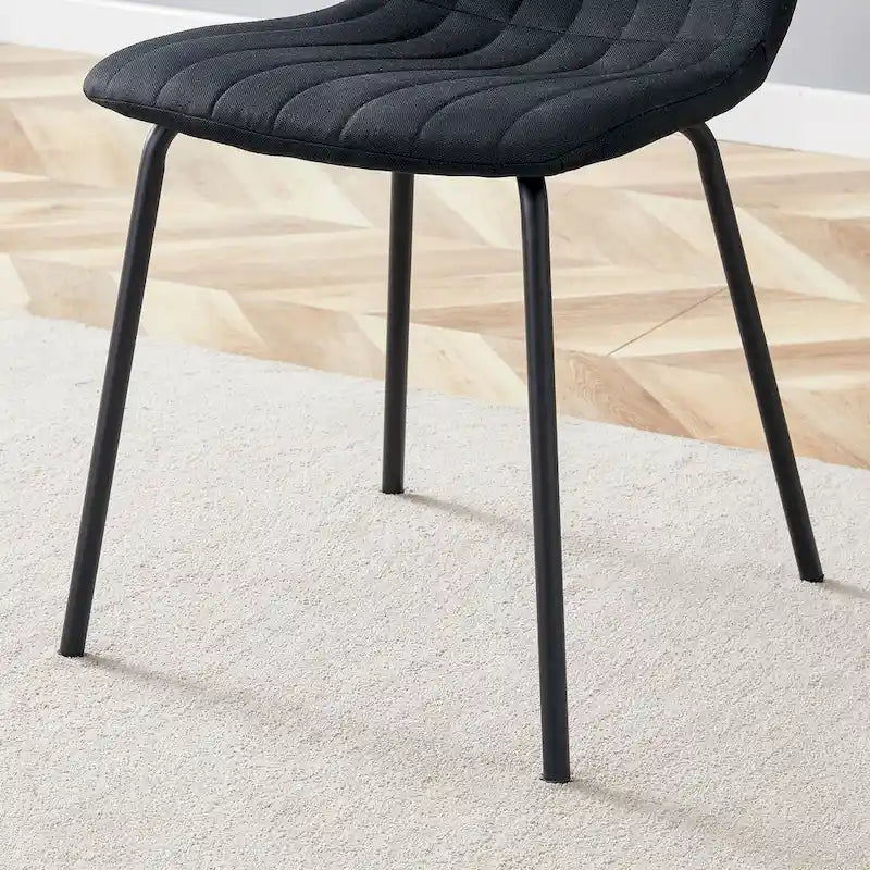 Classic Dining Chair Set of 4, Kitchen Armless Side Chair, Interior Decoration Chair with Metal Legs for Dining Room