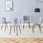 Classic Dining Chair Set of 4, Kitchen Armless Side Chair, Interior Decoration Chair with Metal Legs for Dining Room