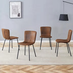 Classic Dining Chair Set of 4, Kitchen Armless Side Chair, Interior Decoration Chair with Metal Legs for Dining Room