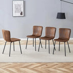 Classic Dining Chair Set of 4, Kitchen Armless Side Chair, Interior Decoration Chair with Metal Legs for Dining Room