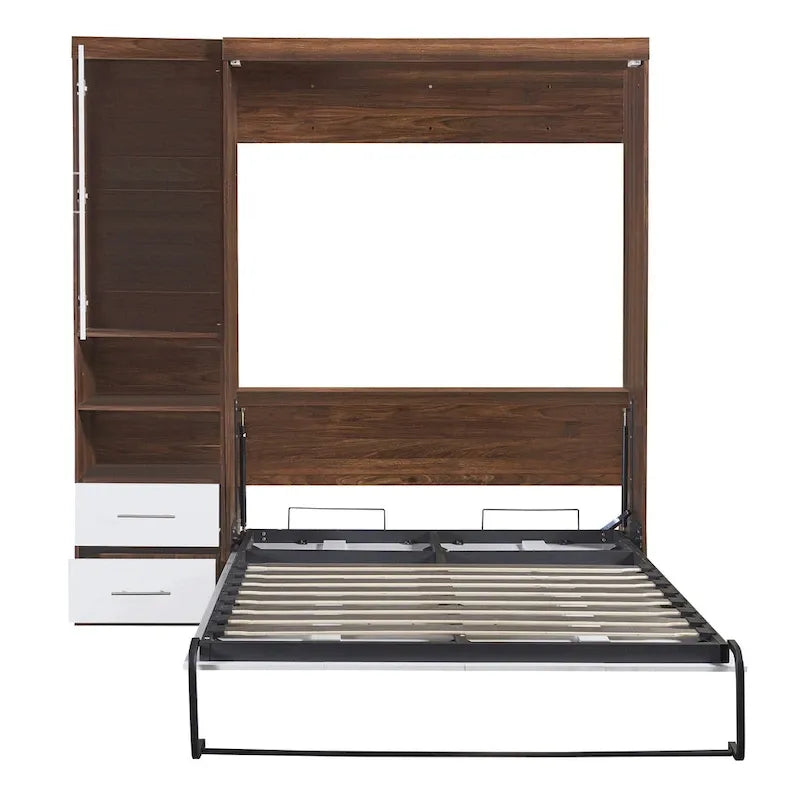 Full Size Murphy Bed Wall Bed with Cabinet