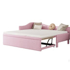 Twin-Size L-Shaped Upholstered Daybed With Pop-Up Trundle