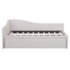 Twin-Size L-Shaped Upholstered Daybed With Pop-Up Trundle