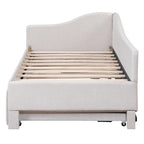 Twin-Size L-Shaped Upholstered Daybed With Pop-Up Trundle