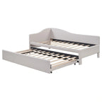 Twin-Size L-Shaped Upholstered Daybed With Pop-Up Trundle